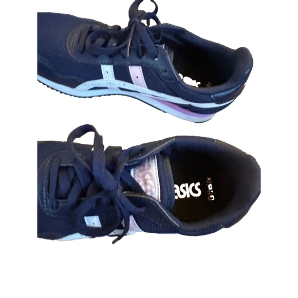 Women's Asics Tiger Runner Sneakers Size 7 1/2 Navy Blue Pink White NWT - Picture 3 of 7